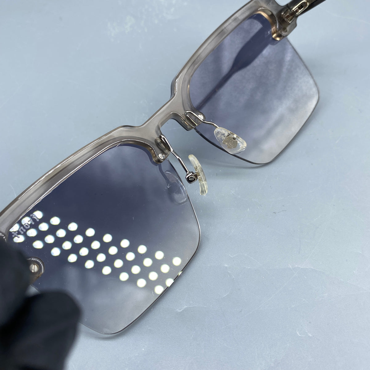 Front Rimless Square Sunglasses Grey