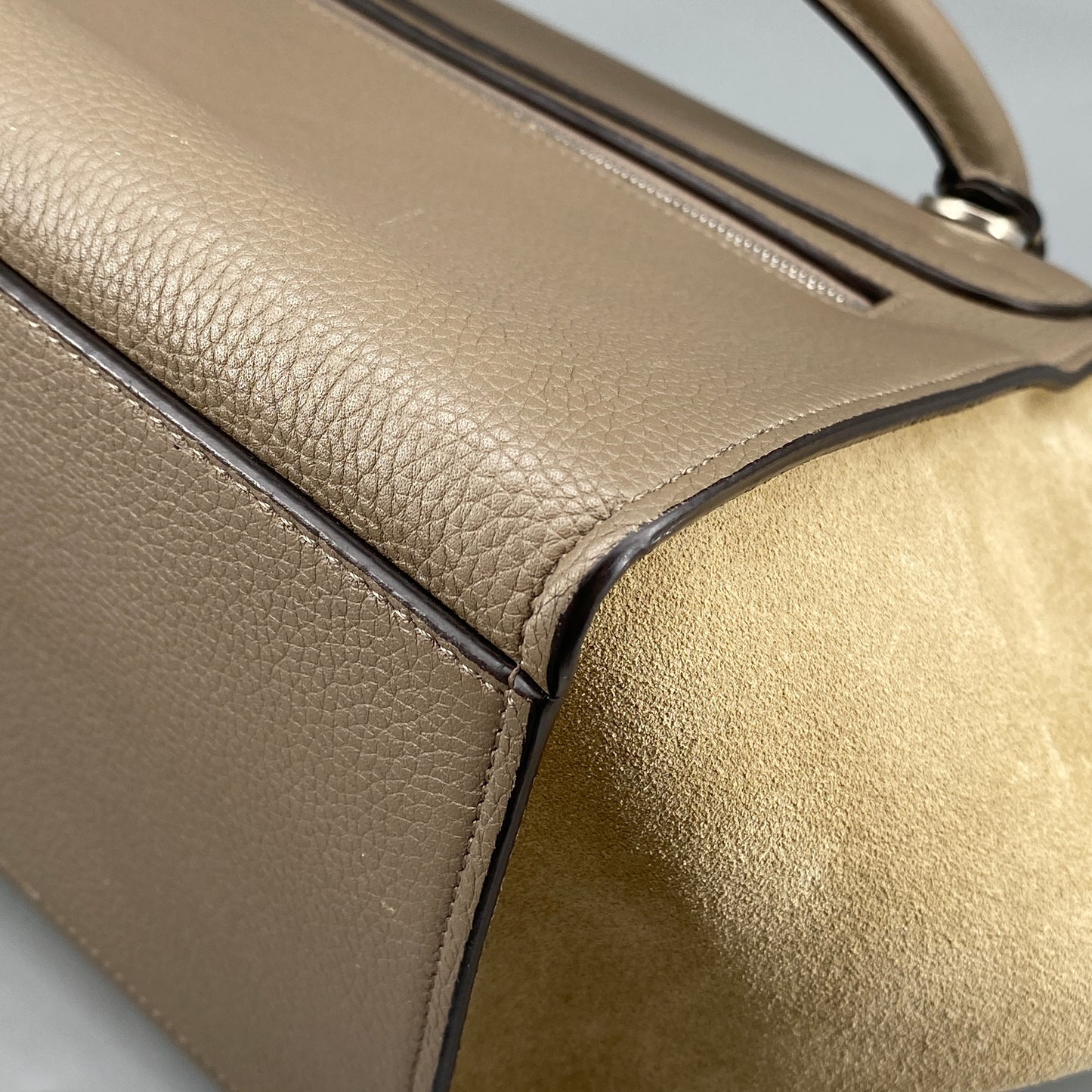 Celine Trapeze Medium Taupe Leather Suede Wing Bag