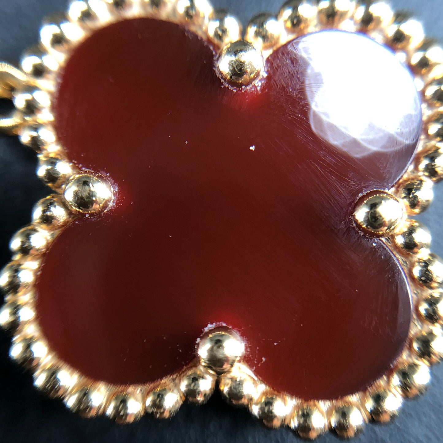 Van Cleef & Arpels Red Carnelian Single Vintage  Alhambra Pendant Necklace 2021