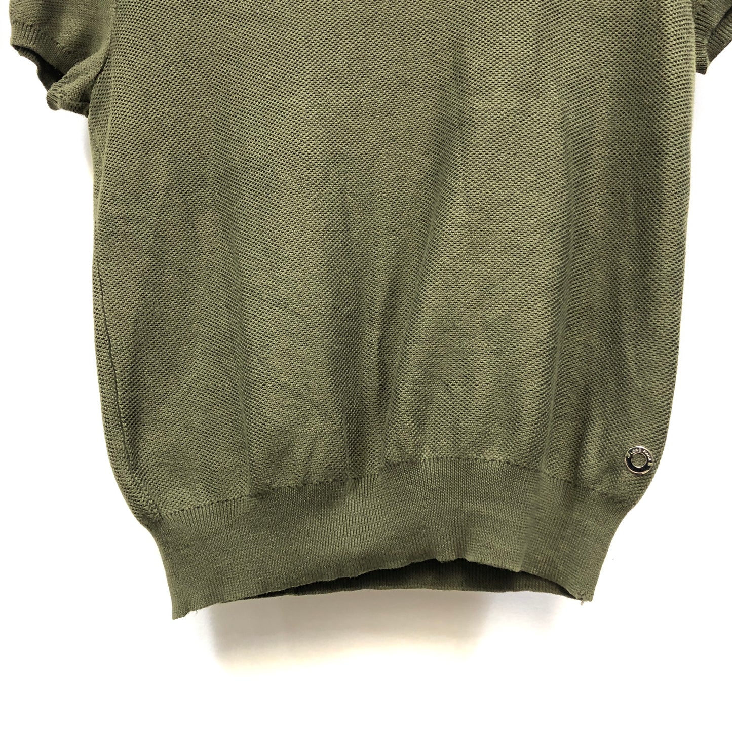 Loro Piana Olive Green Short Sleeve Knit Top Size 44