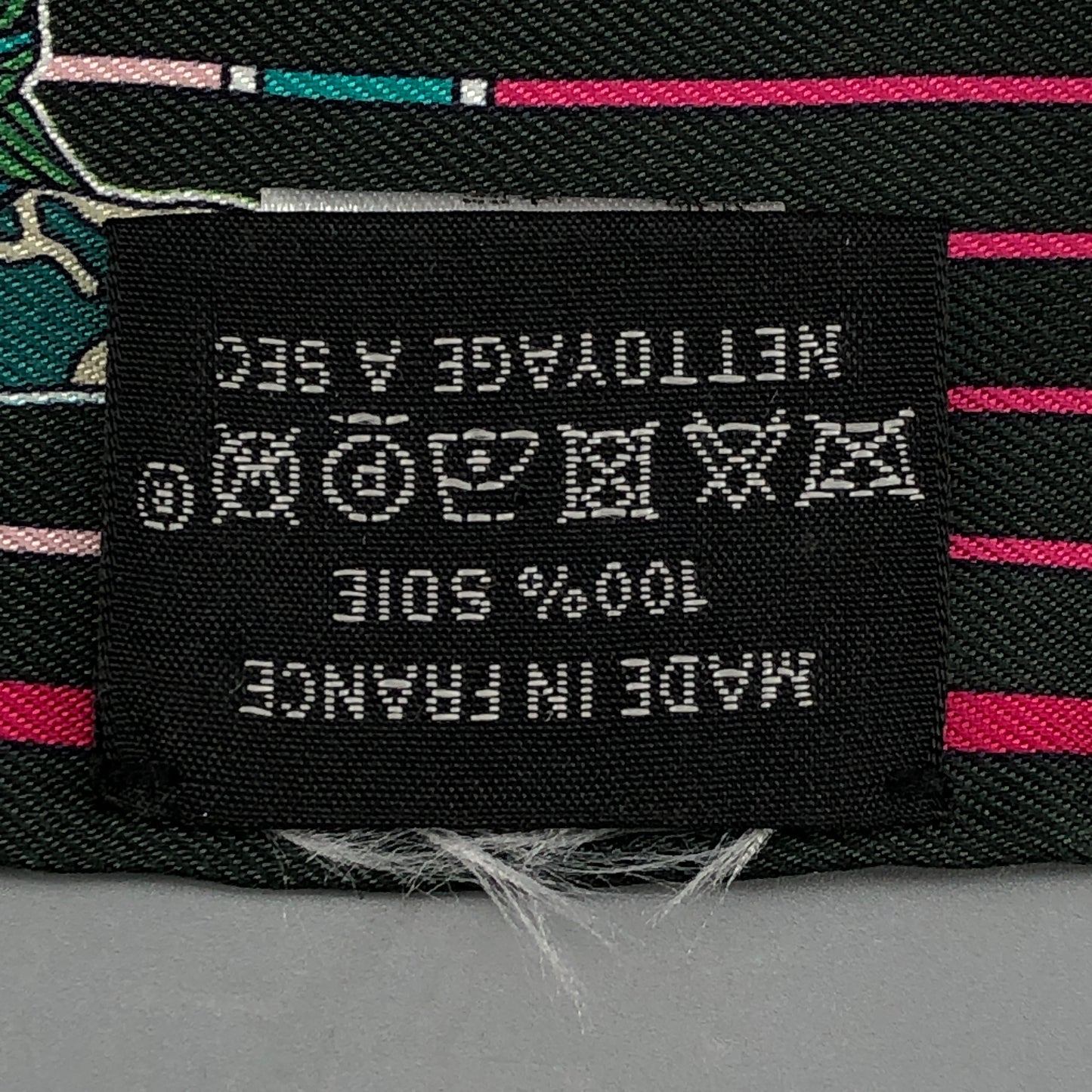 Hermes Printed Silk Twilly Scarf 885cm Dark Green Black Pink