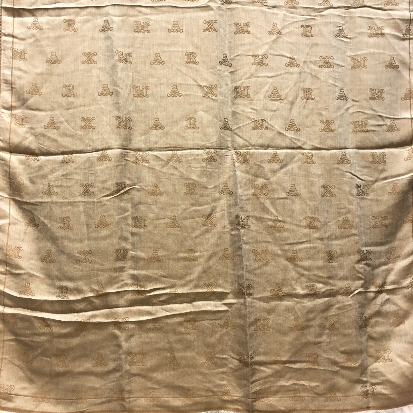 Max Mara Brown Monogram Large Shawl Scarf 192×74cm