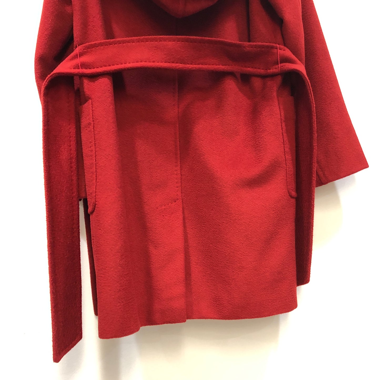 Max Mara Red Belted Wrap Style Coat Size 6