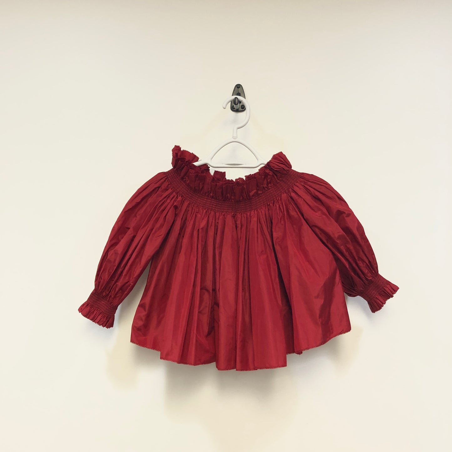 Christian Dior Red Off Shoulder Long Sleeve Blouse US 4