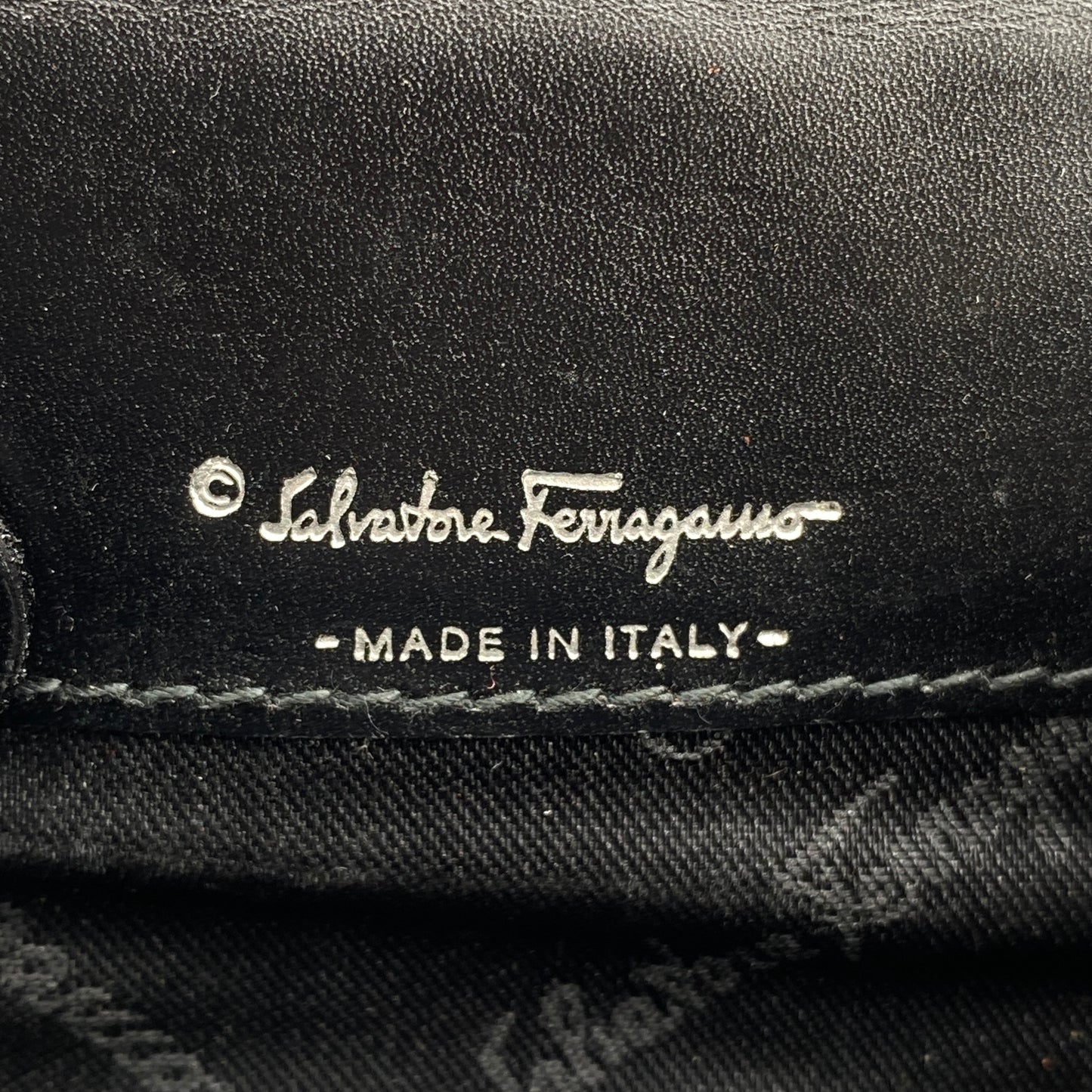 Ferragamo Black Embossed Gancini Short Wallet with Keyring