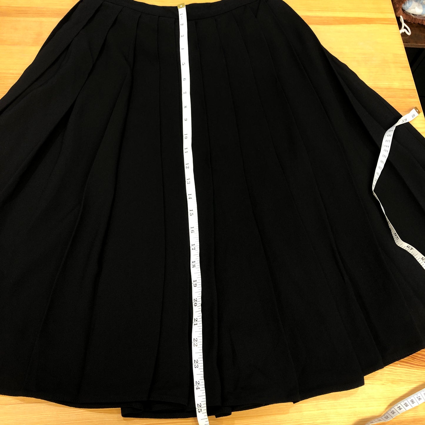 Prada Black Pleated Midi Skirt Size 38