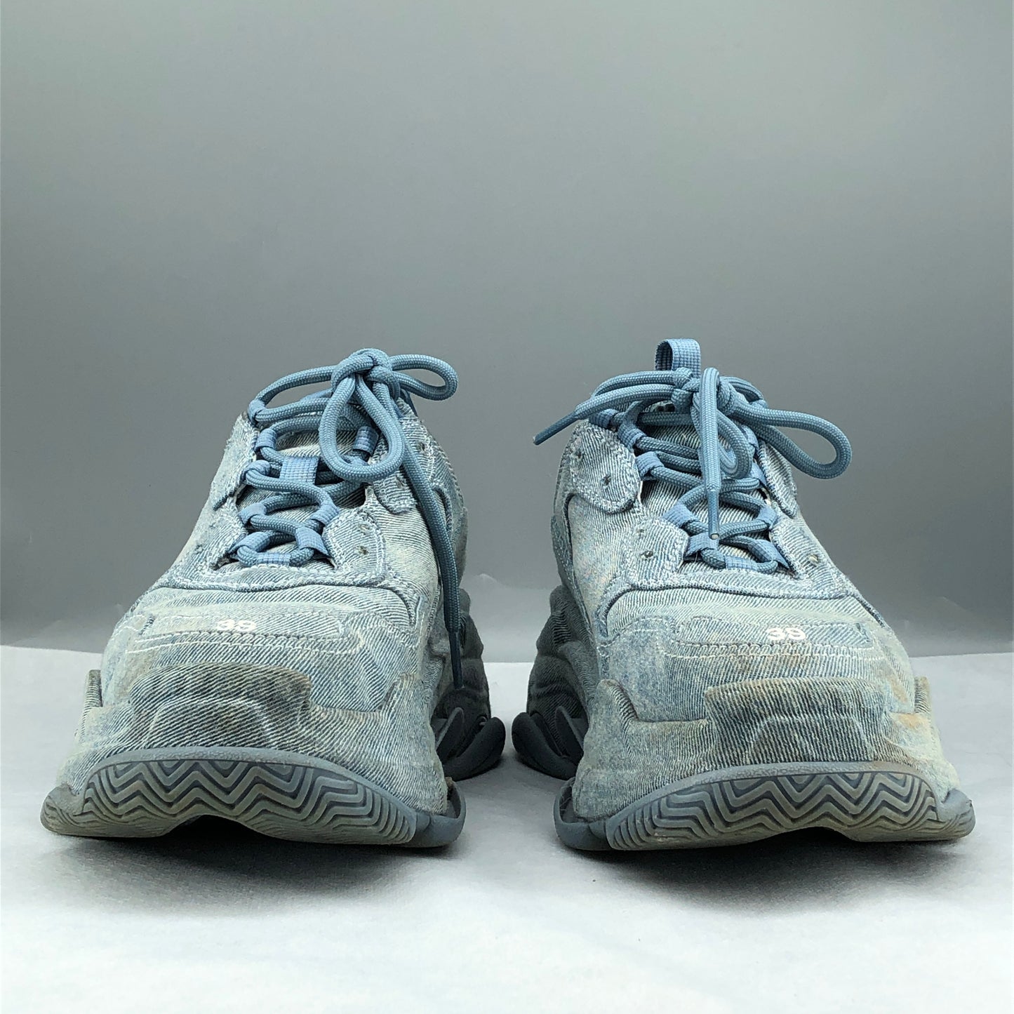 Balenciaga Unisex Triple S Denim Sneakers 39