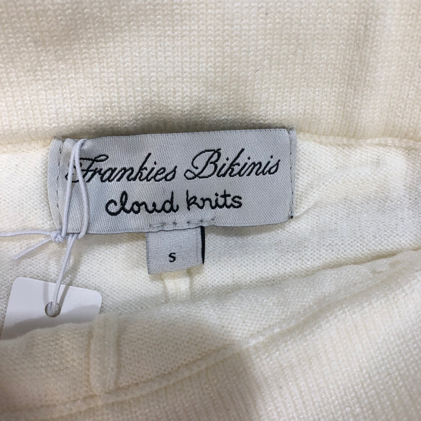 Frankies Bikinis Cream Cable-Knit Mini Skirt S