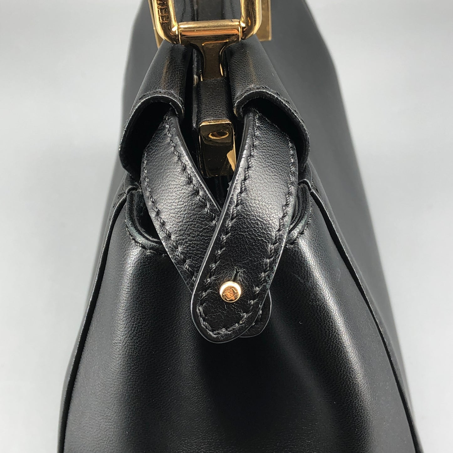 Fendi Peekaboo Mini Black Smooth Calf Leather Handbag