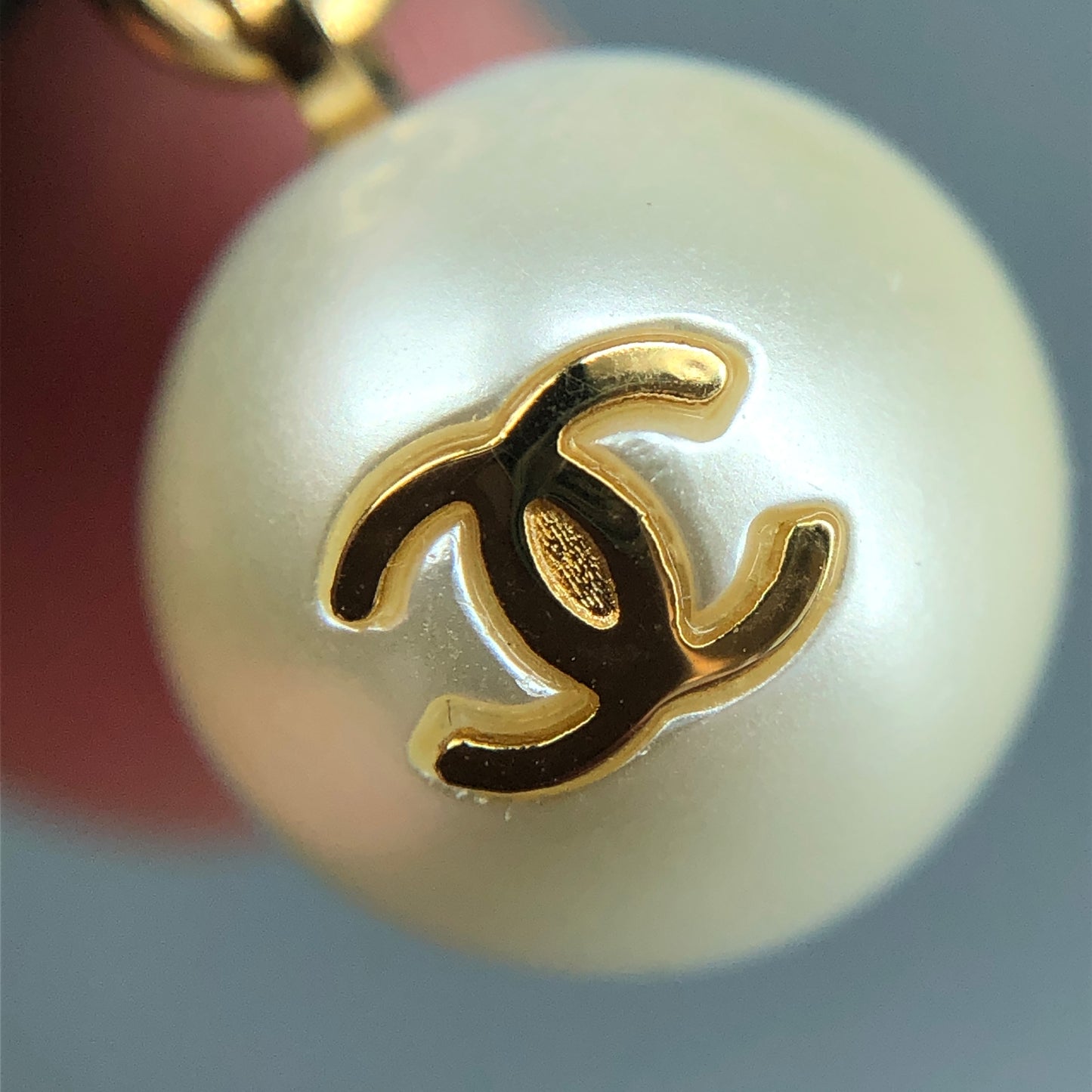 Chanel Black Bow Hair Clip with CC Pearl Charm