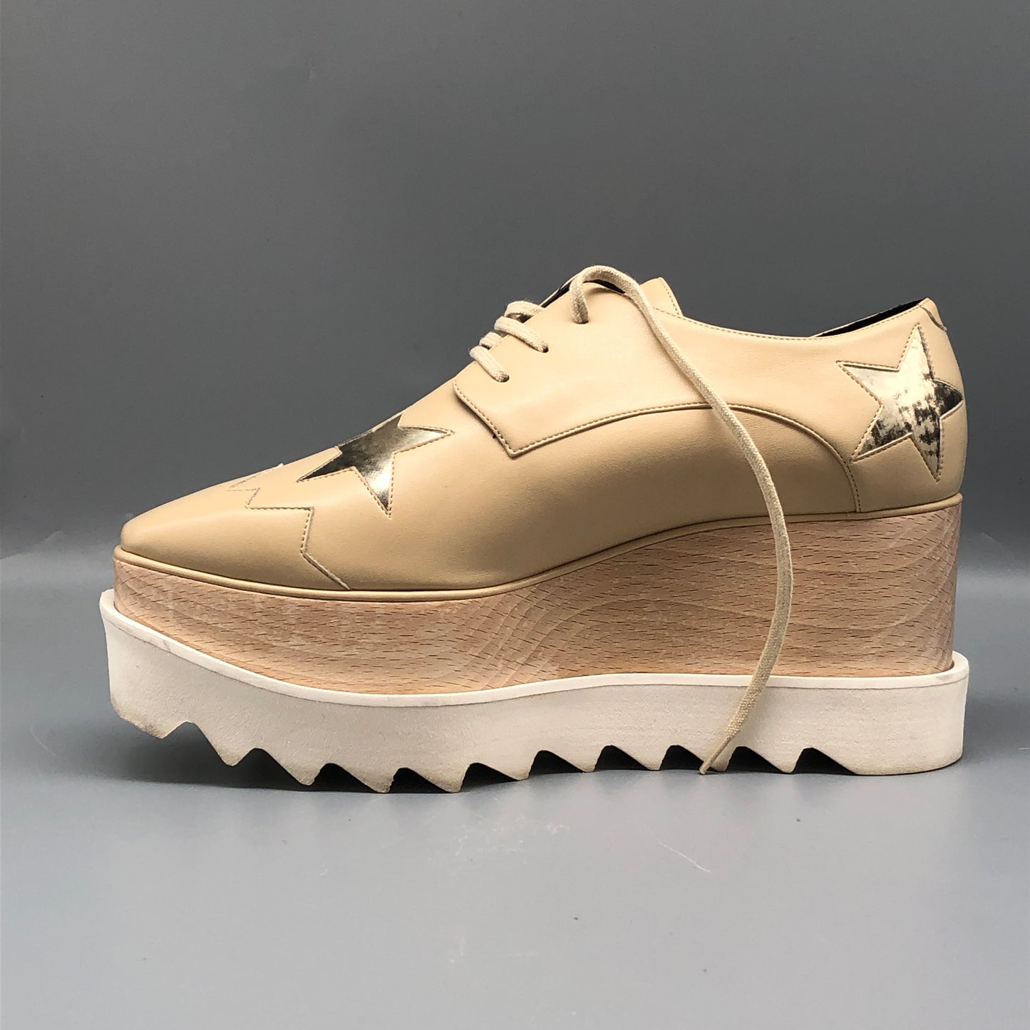 Stella McCartney Nude Star-Embellished Platform Sneakers Women's Shoes Size 36