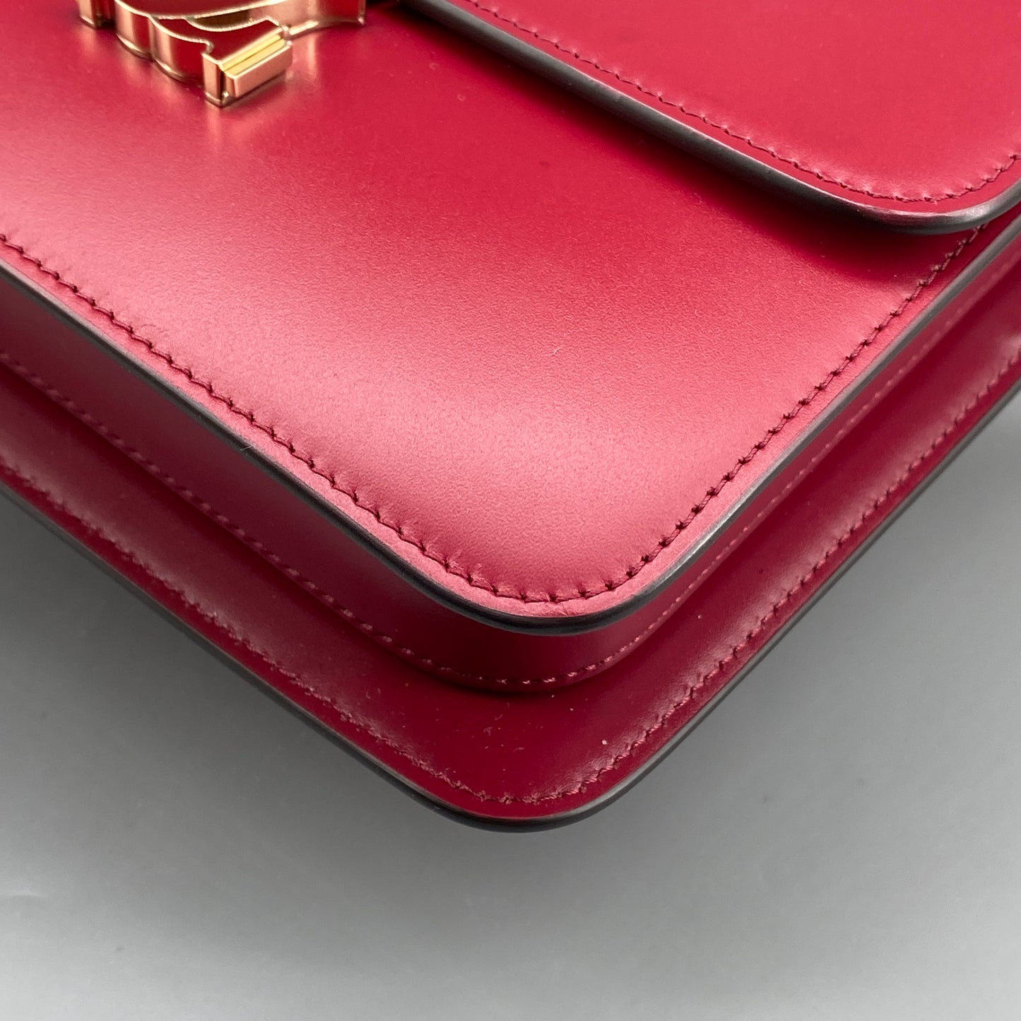 Cartier Red Smooth Leather Flap Crossbody Bag
