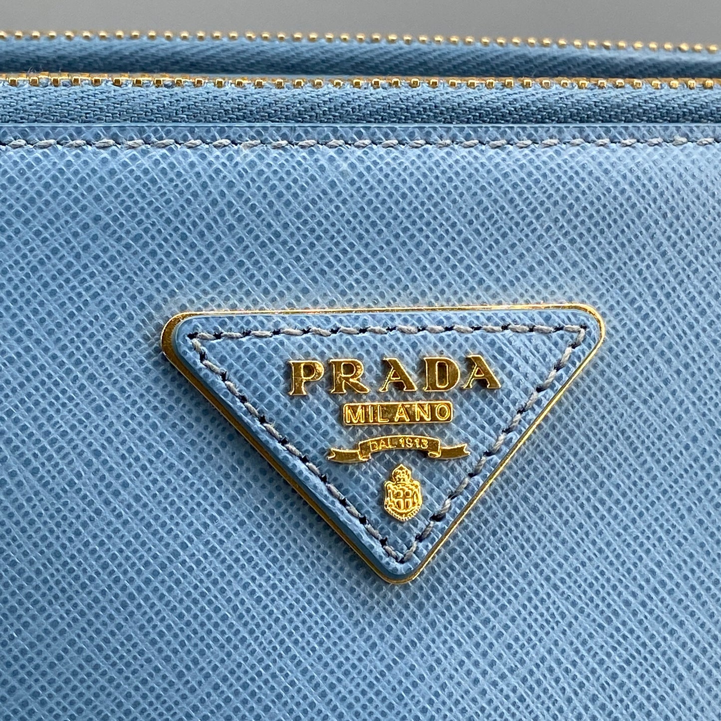 Prada Medium Blue Saffiano Galleria Handbag