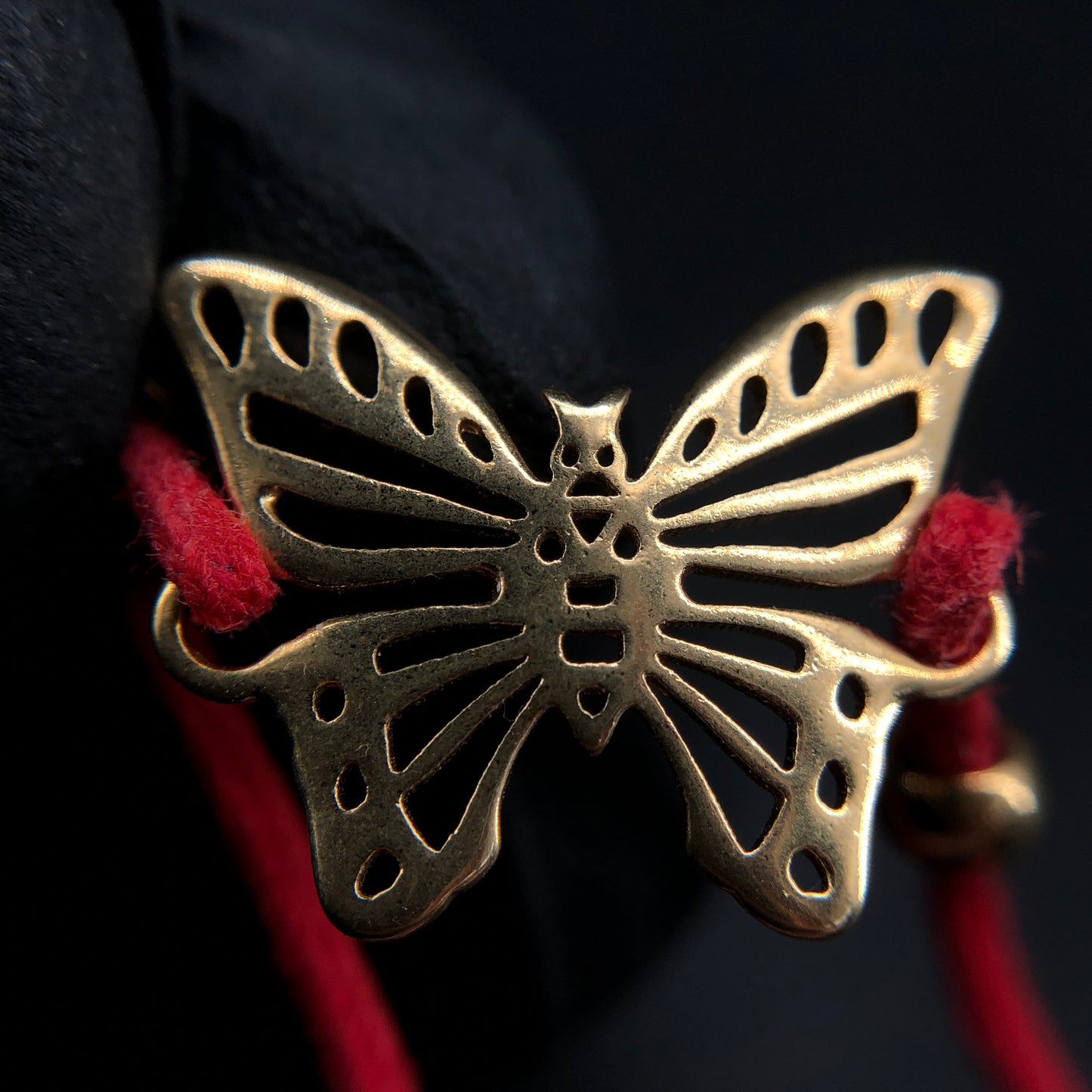 Christian Dior Butterfly Red Cord Bracelet