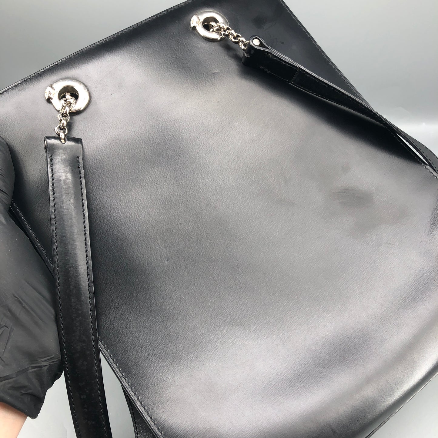 Cartier Black Smooth Leather Vertical Shoulder Tote Bag