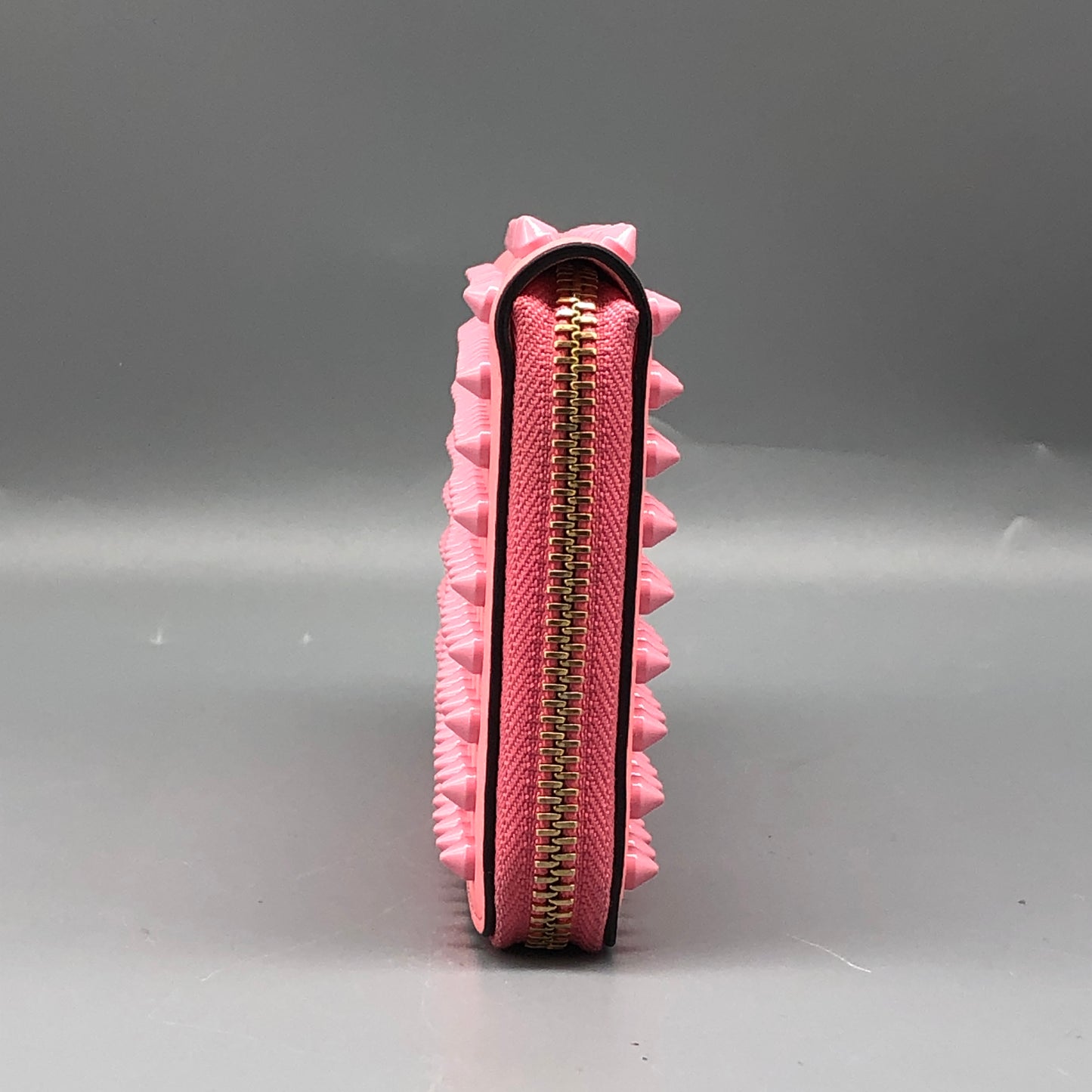 Christian Louboutin Pink Leather Spiked Wallet
