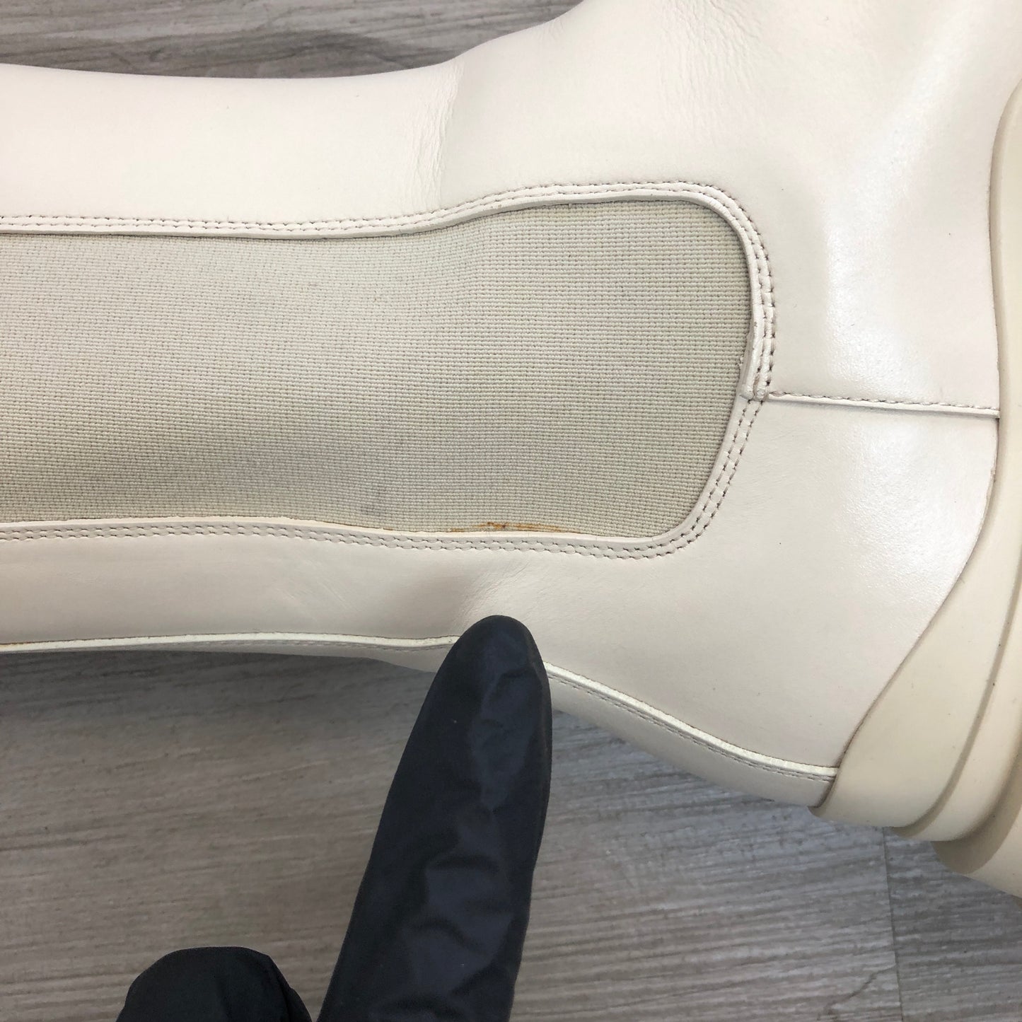 Bottega Veneta Women's Lug Smooth Calfskin Chelsea Mid-Calf Boots 36 White