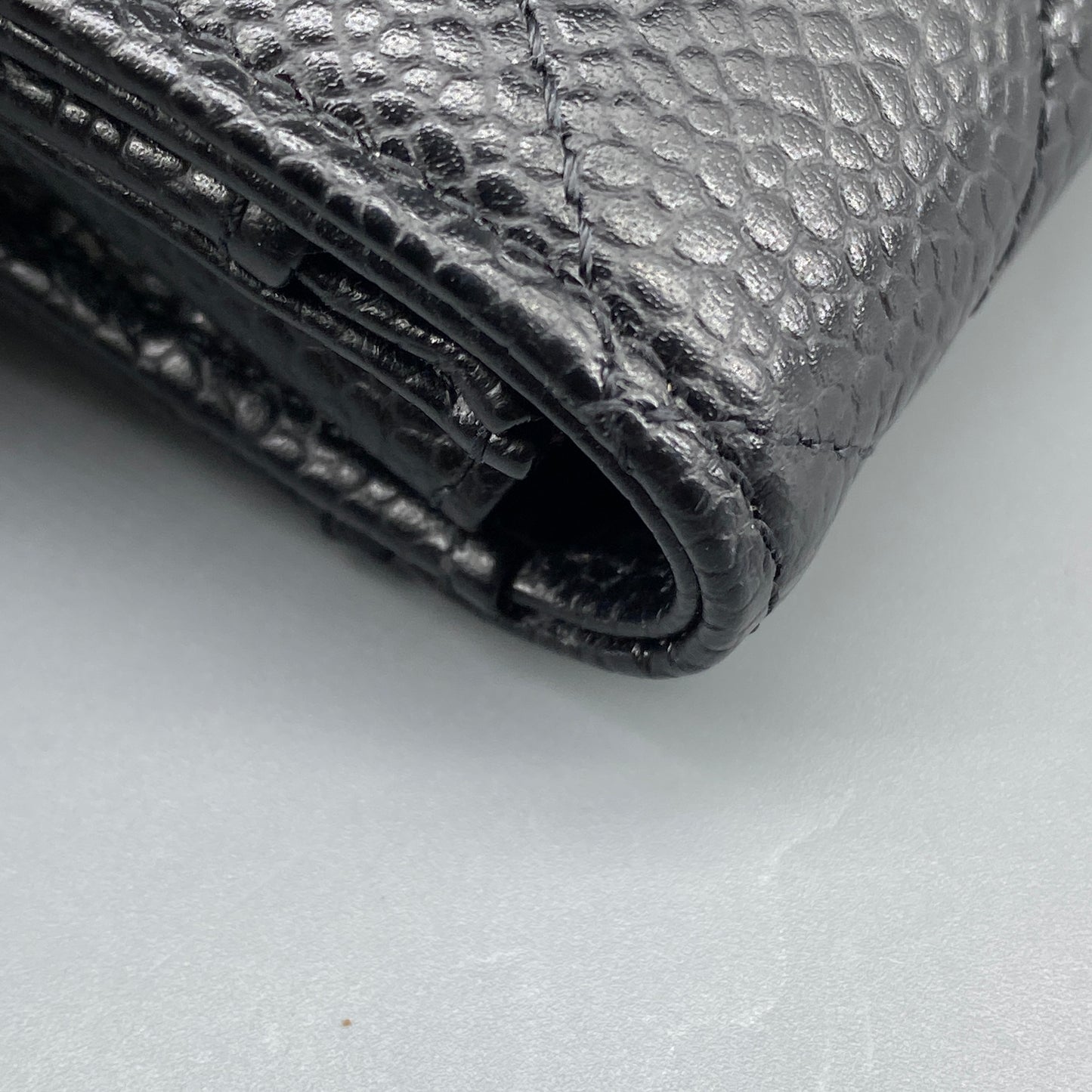 Chanel Black Caviar Quilted Leather Flap Card Wallet