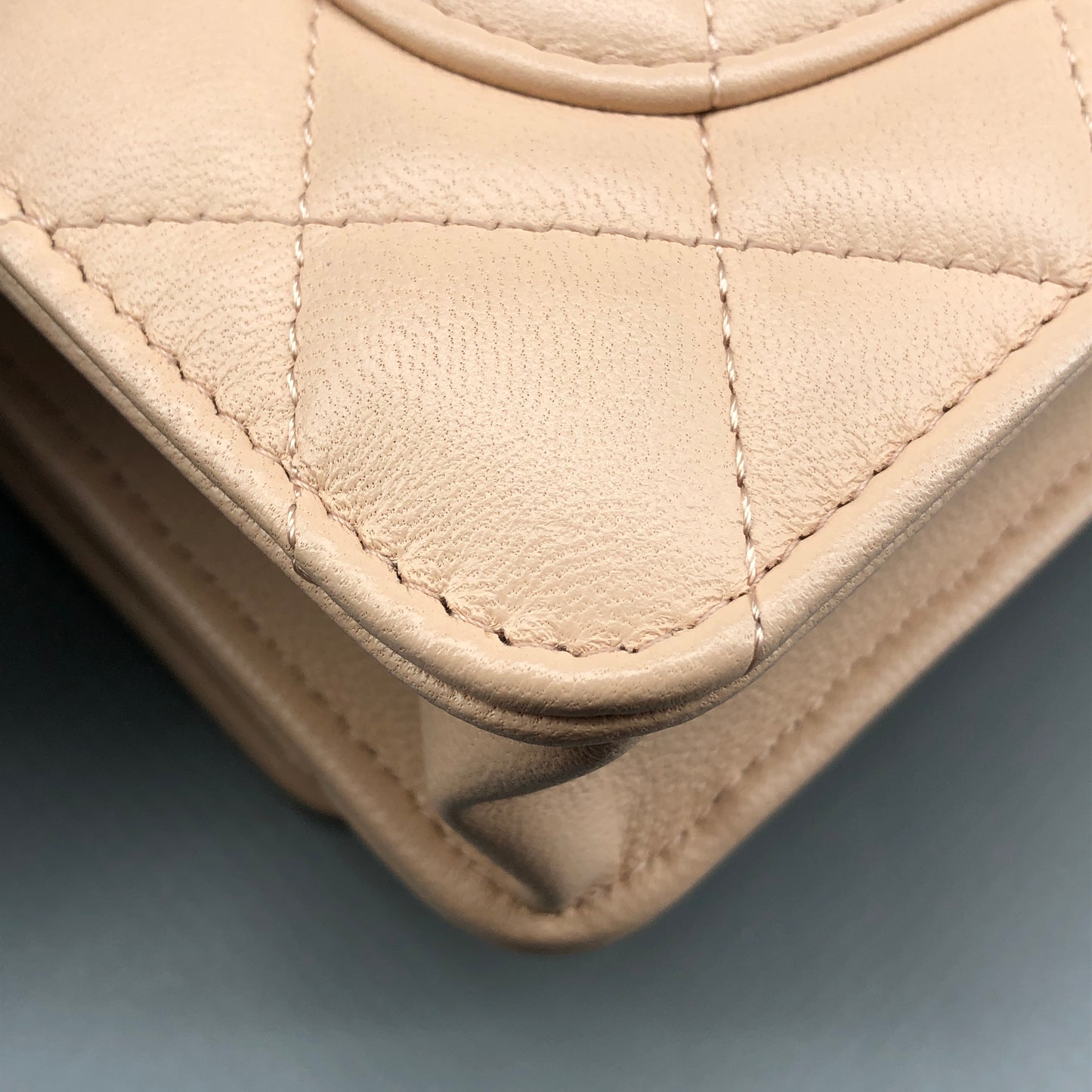 Chanel Nude Lambskin Quilted CC Camellia Crush Wallet on Chain WOC
