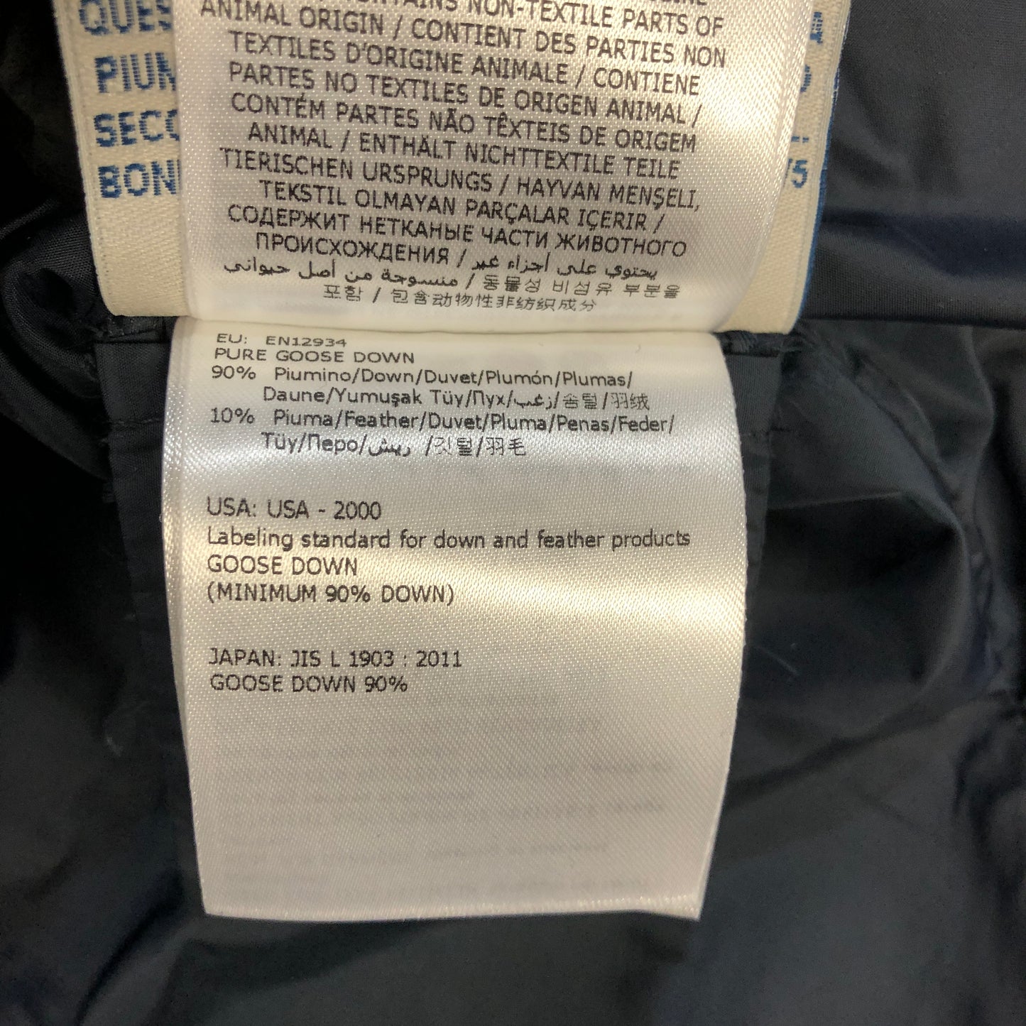 Moncler Dark Blue Quilted Down Jacket Size 00