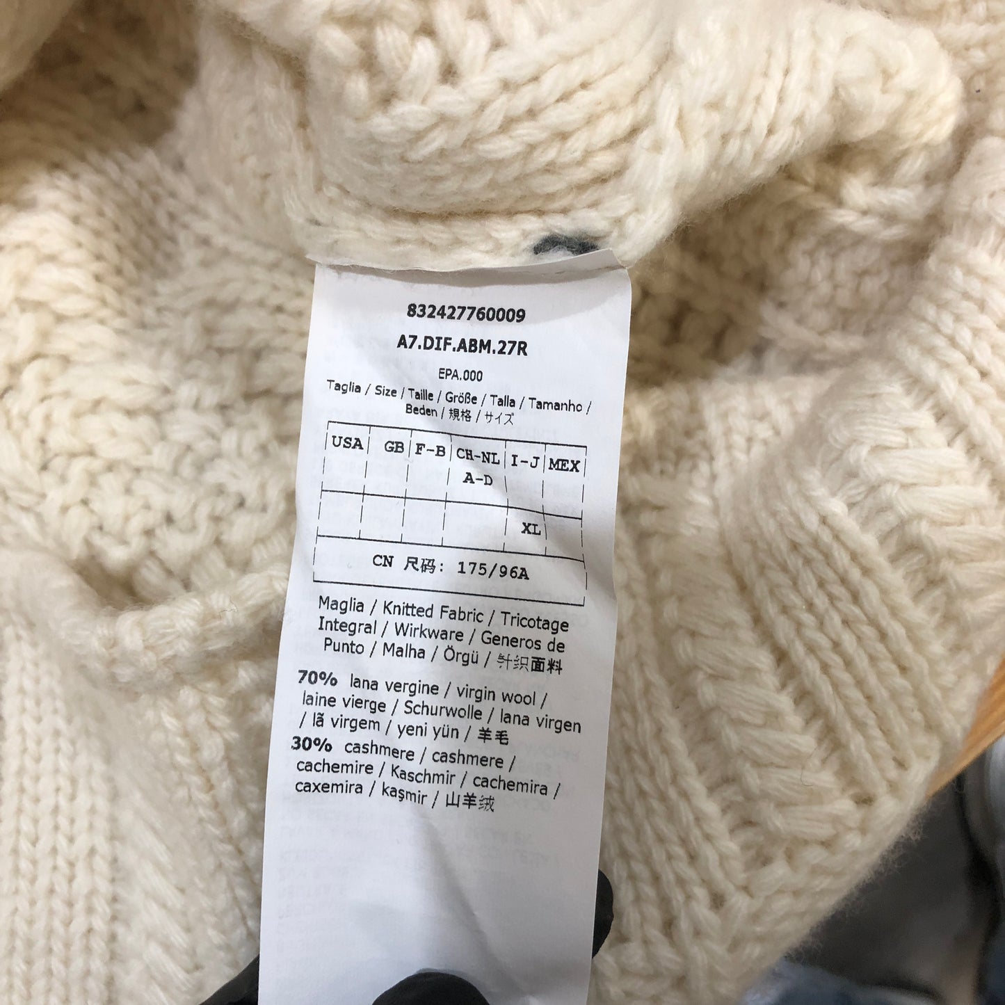 Intrend Off White Cable Knit Turtleneck Midi Sweater Dress Size XL
