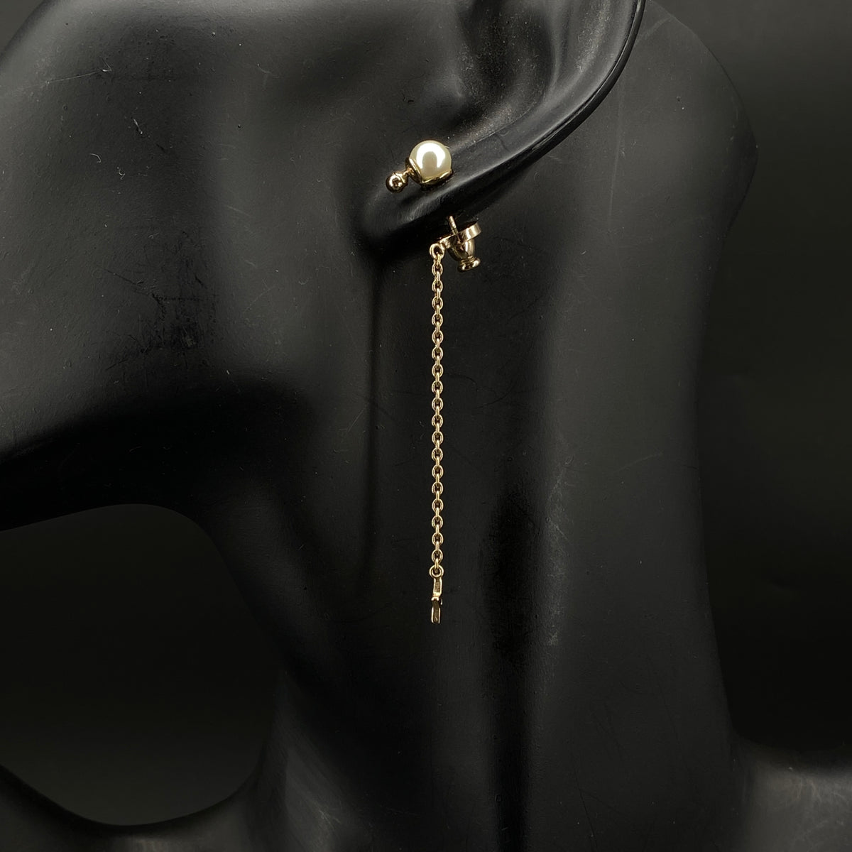 Christian Dior Gold Tone Faux Pearl Drop Earrings