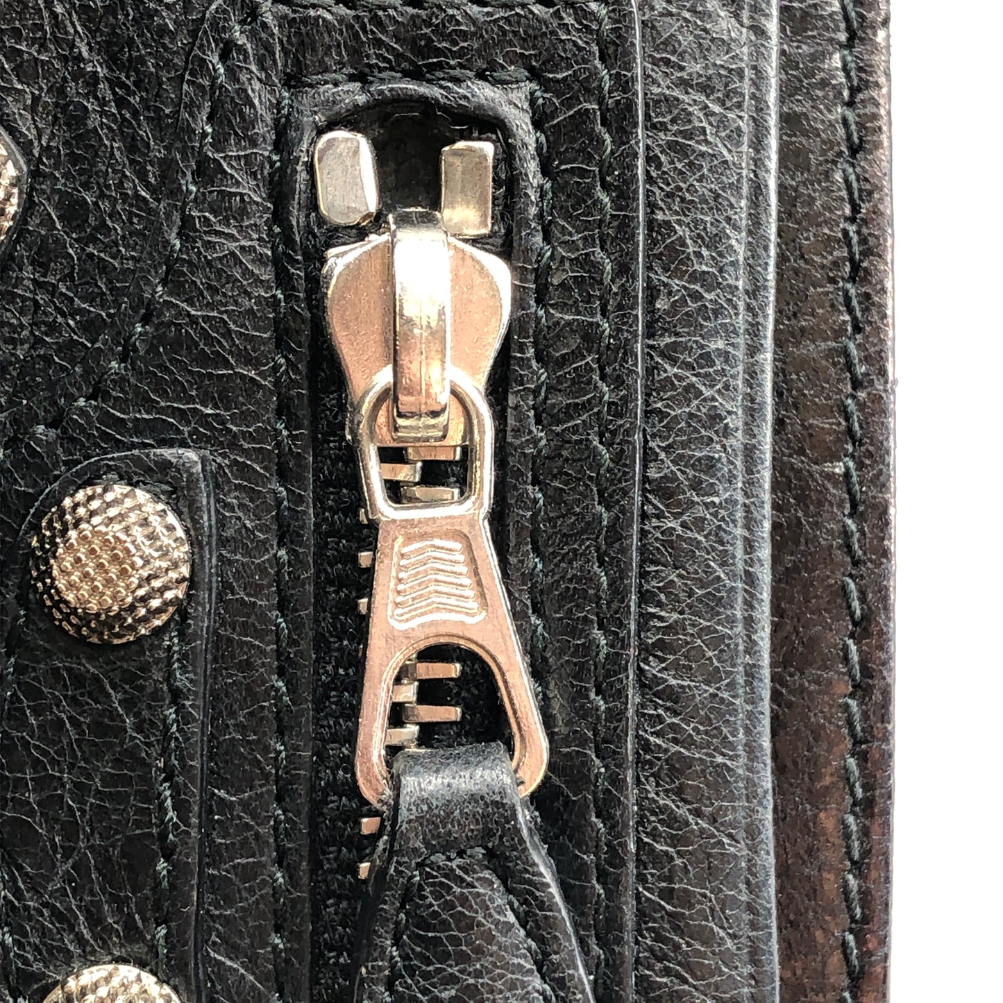 Balenciaga Classic City Zip Card Holder Black Leather