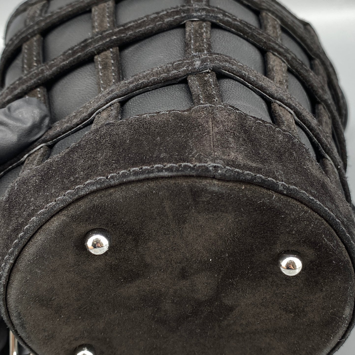 Alexander Wang Black Grid Mini Bucket Bag