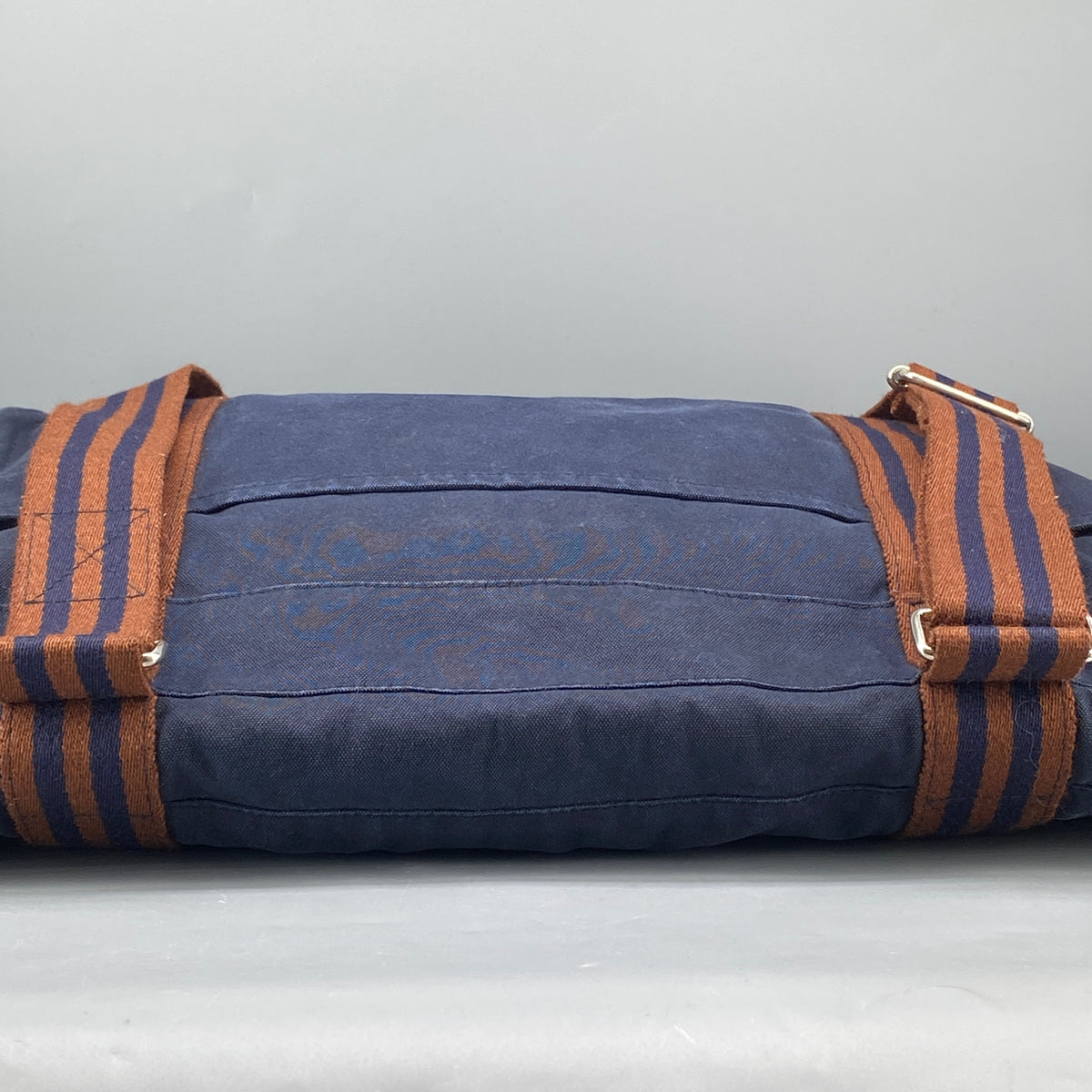 Hermes Fourre Besace Tote Bag Navy Canvas