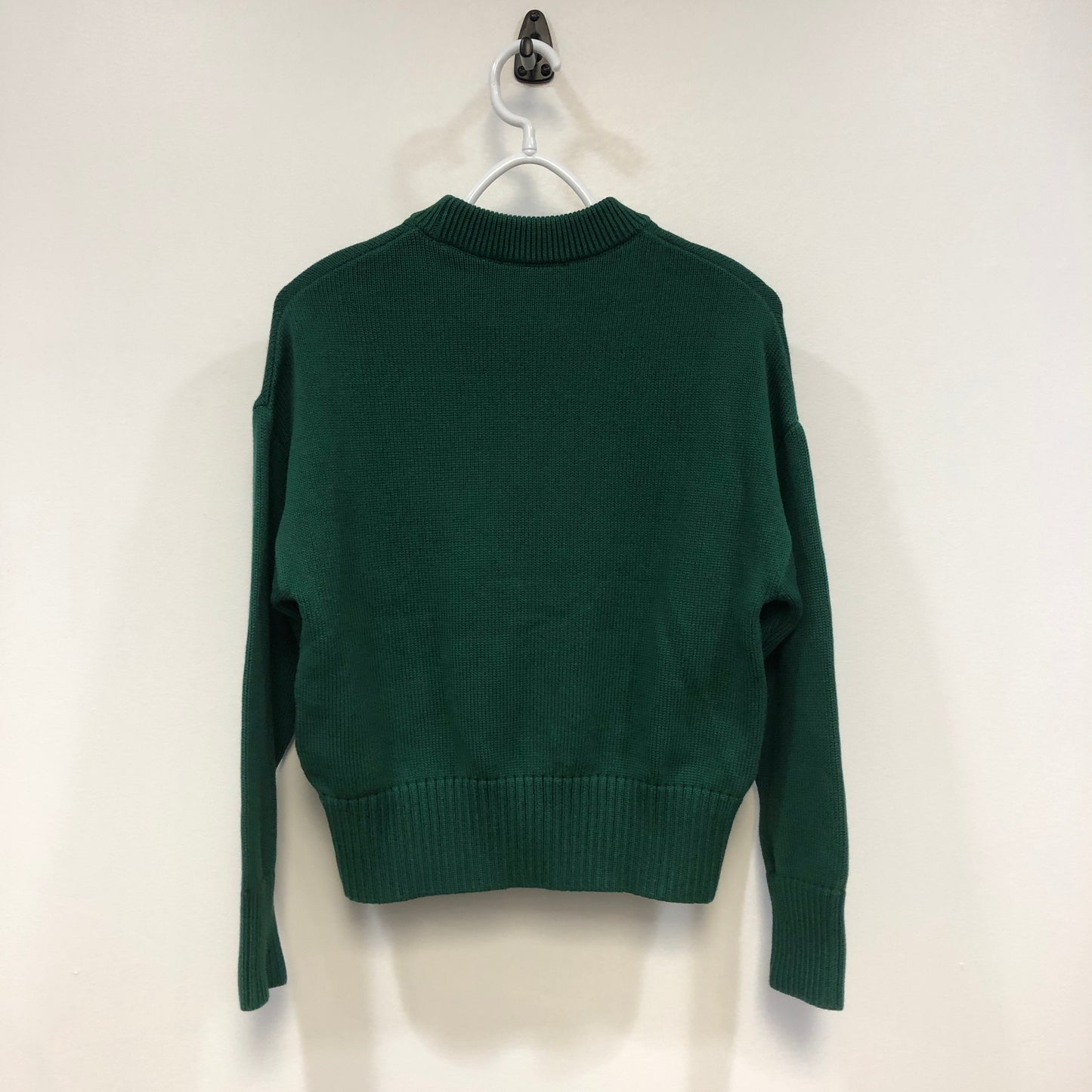 Ami Paris Dark Green Red Heart Logo Knit Sweater Size S