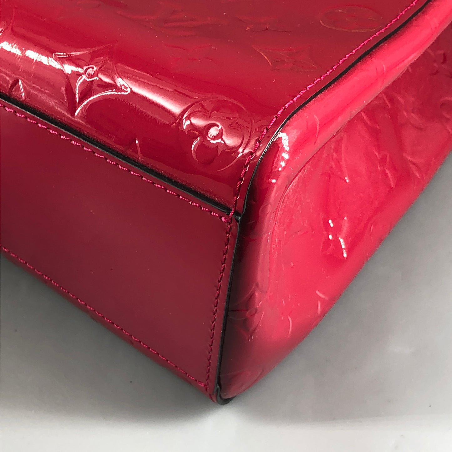 Louis Vuitton Vernis MM Vertical Tote Bag Hot Pink Monogram Patent Leather