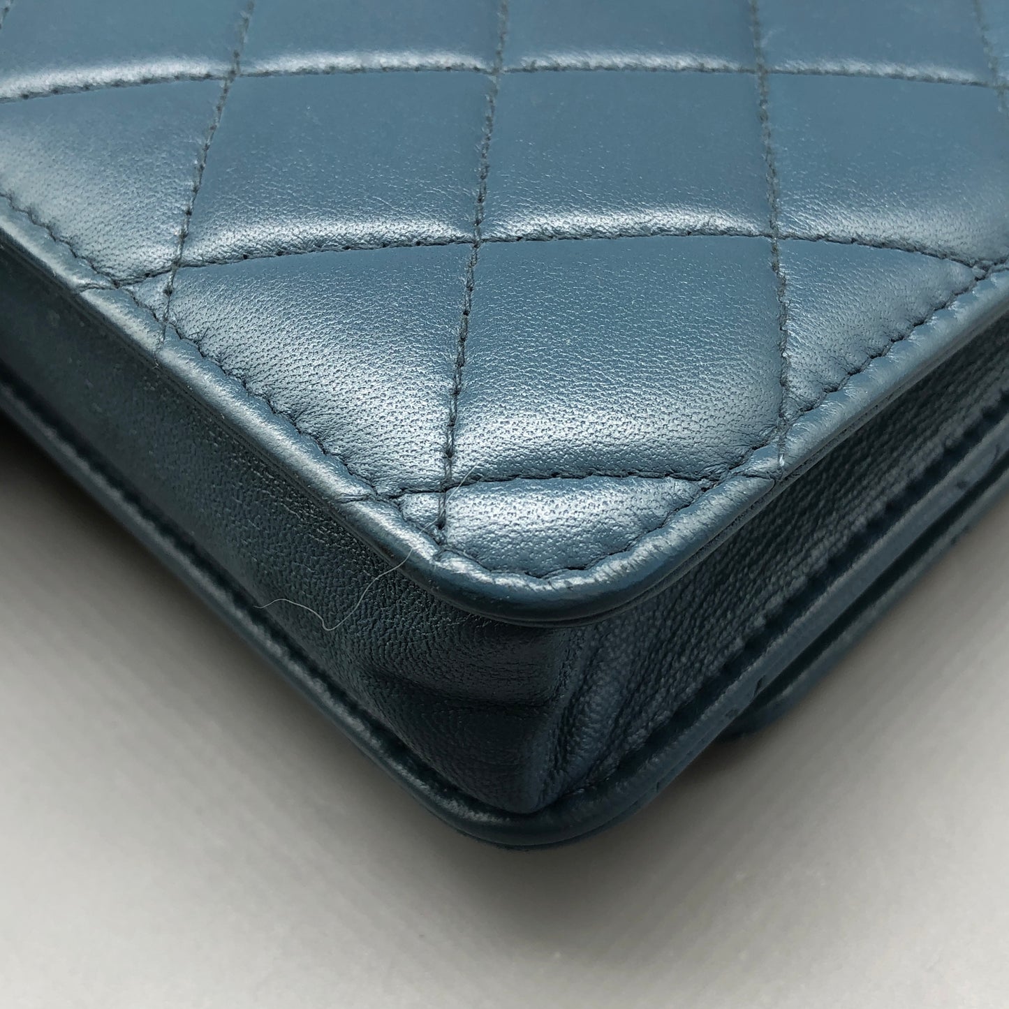 Chanel Muted Teal Blue Quilted Leather Flap Bag