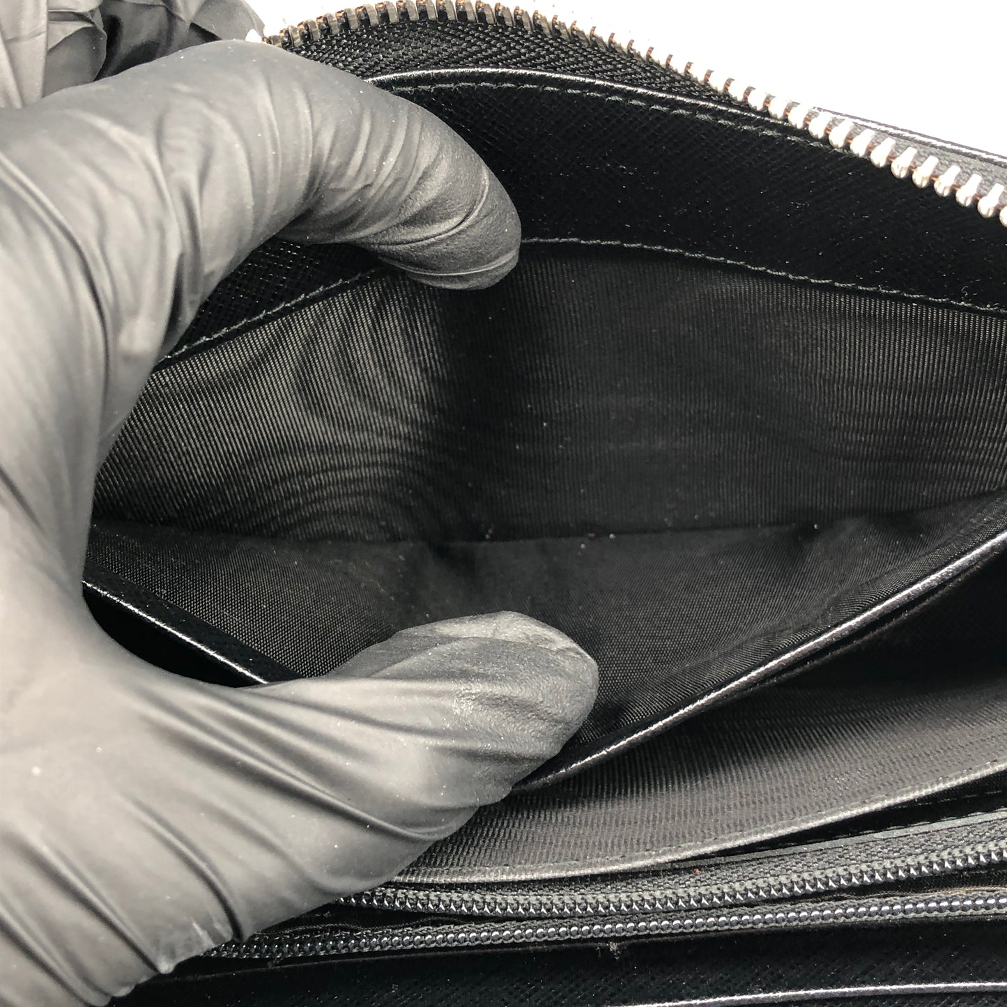Salvatore Ferragamo Black Gancini Zip-Around Long Wallet
