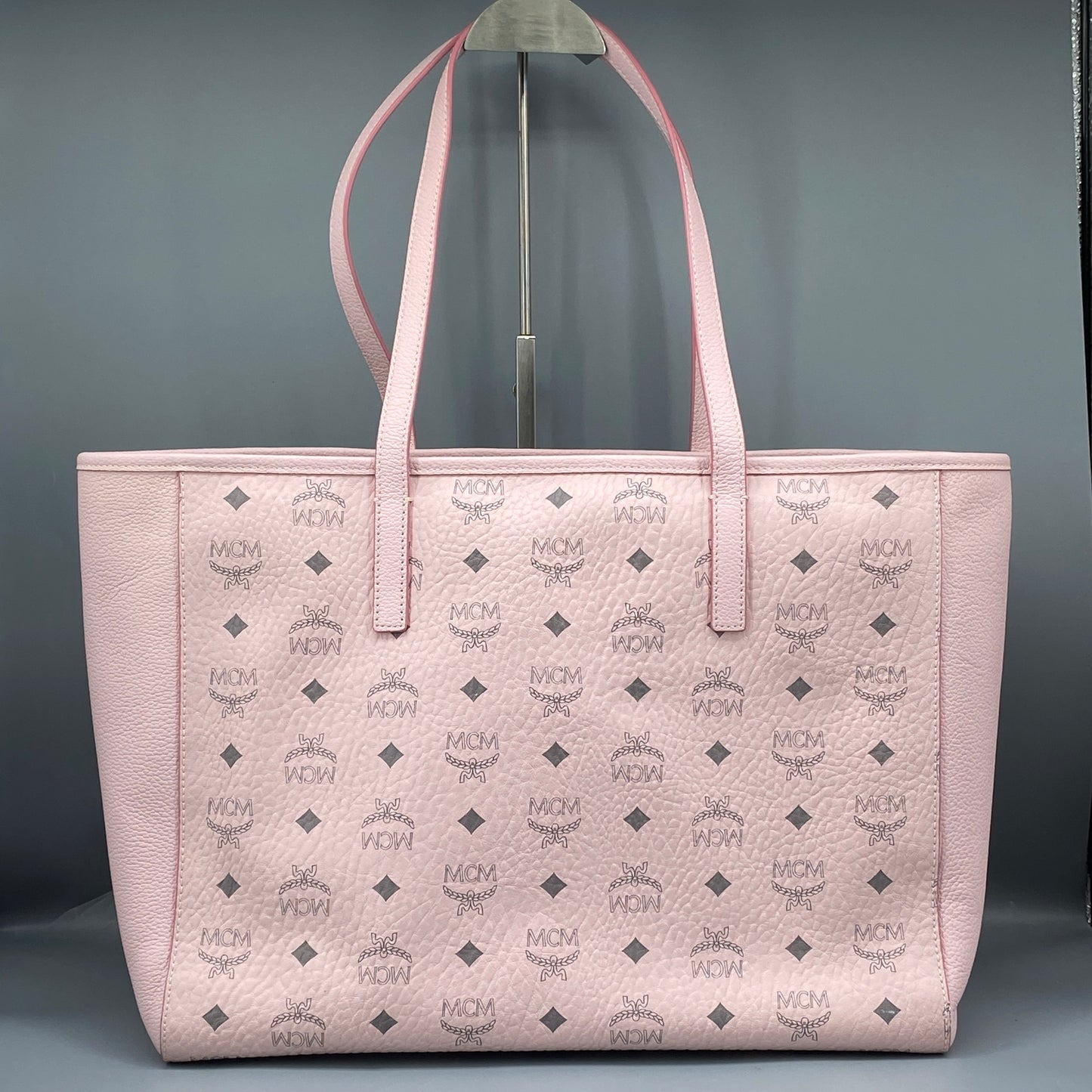 MCM Blush Pink Visetos Medium Tote Bag
