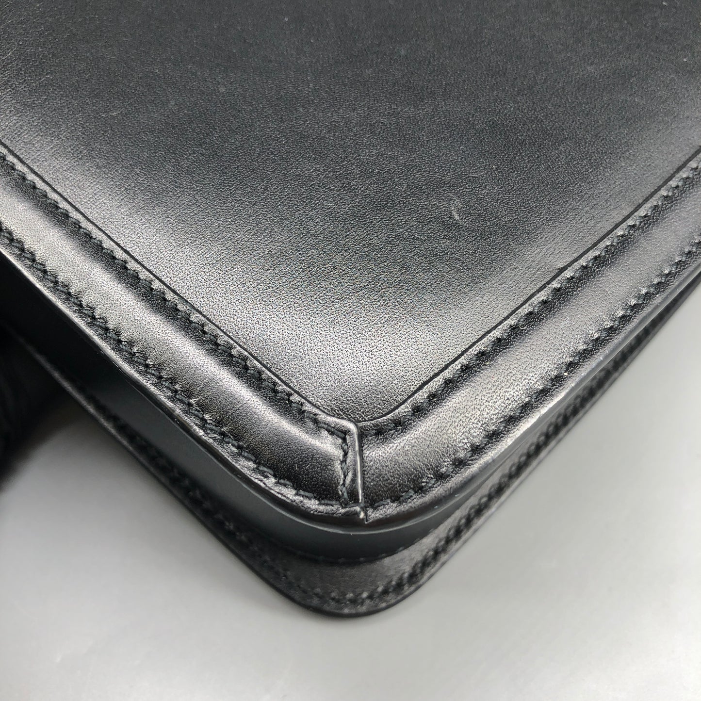 Saint Laurent Box Calfskin Solferino Satchel Bag Black