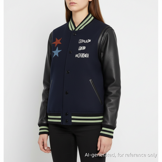 Valentino Wool-Blend and Leather Bomber Jacket