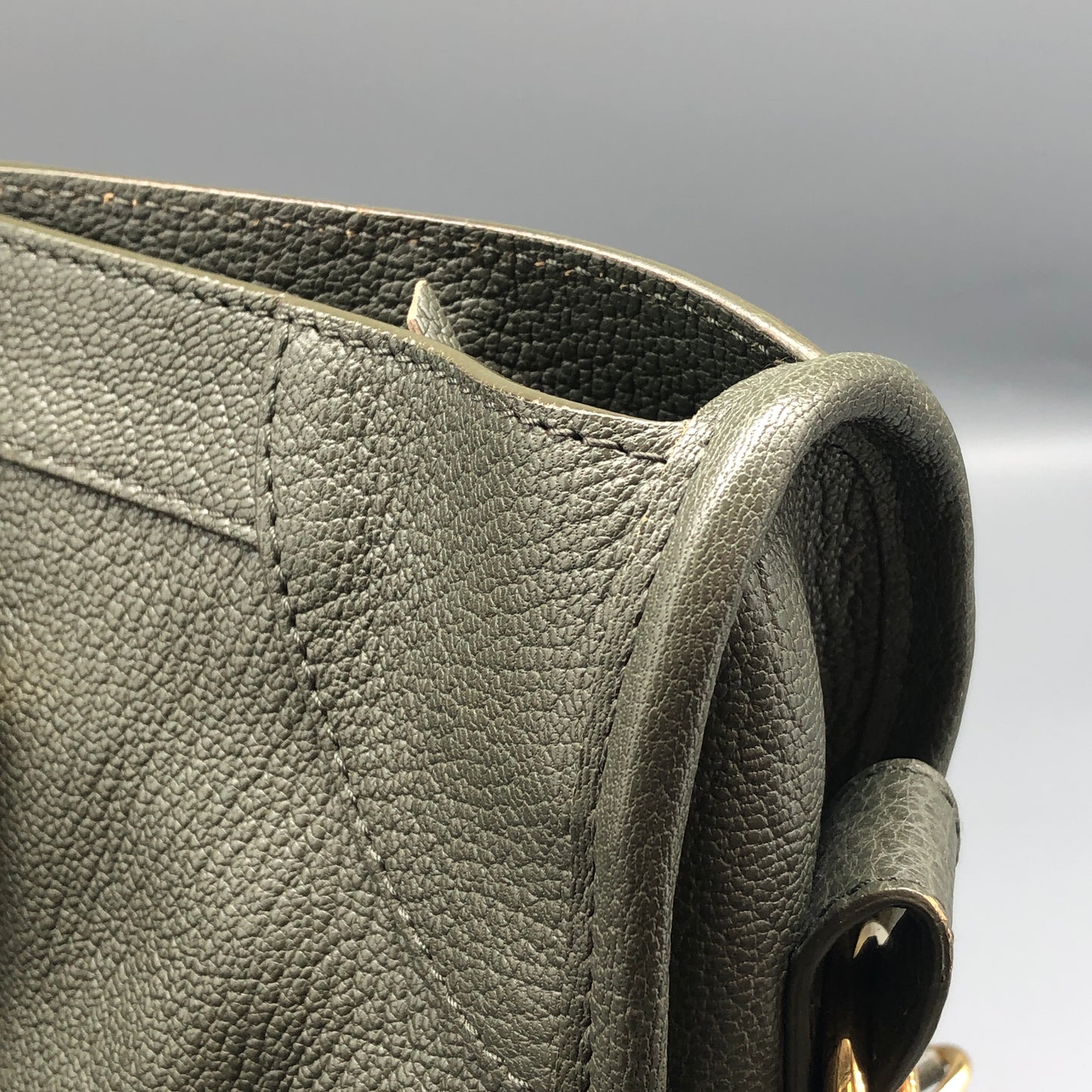 Balenciaga Classic Metallic Edge City Bag Olive Leather Handbag