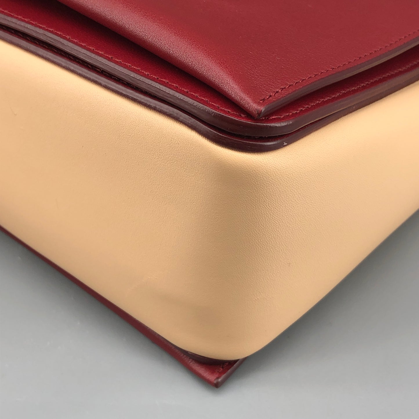 Celine Beige & Wine Color  Medium Frame Shoulder Bag