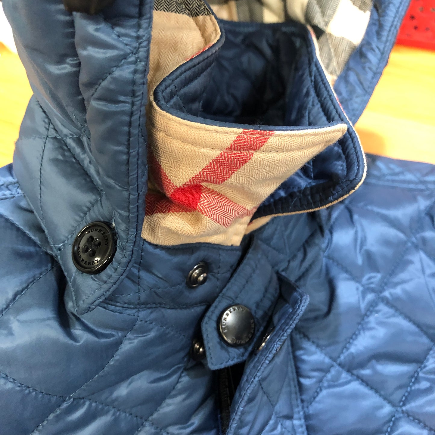 Burberry Kids Quilted Jacket 14Y (164cm) Navy Blue