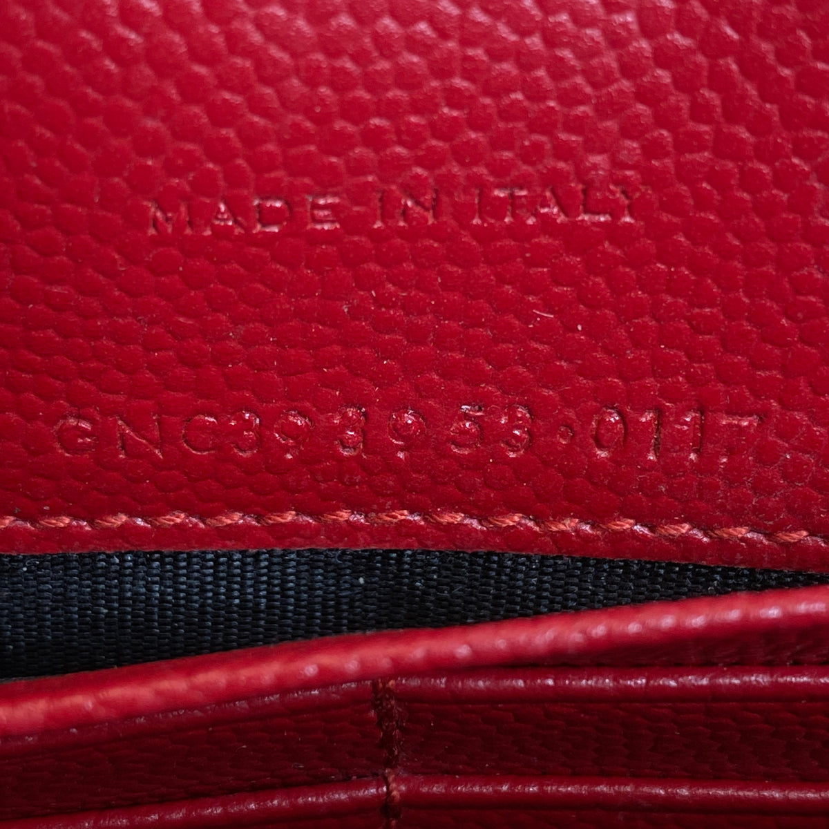 Saint Laurent Matelasse Chevron  Envelope Chain Wallet New Red