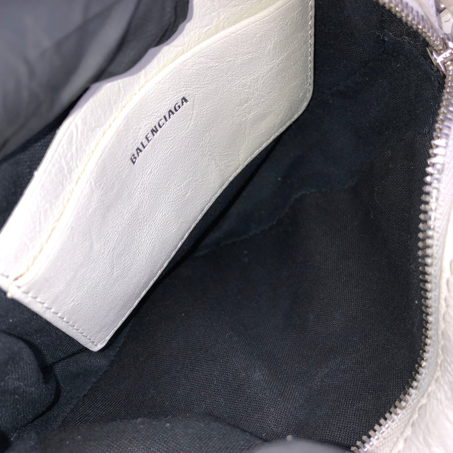Balenciaga White Heart‑Shape Chain Crossbody Bag