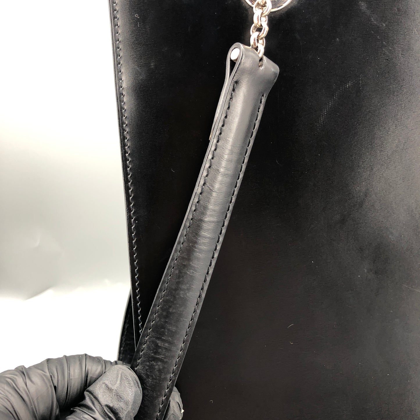 Cartier Black Smooth Leather Vertical Shoulder Tote Bag