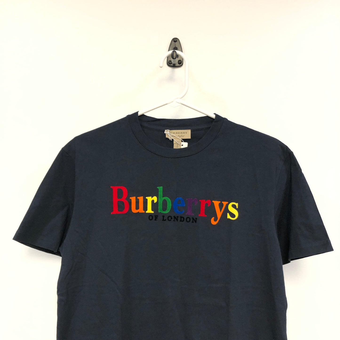 Burberry Navy Blue Crew Neck Short Sleeve T-shirt Size S