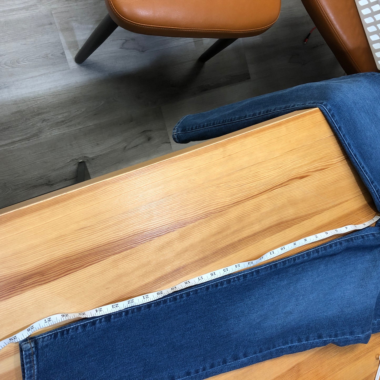 Muji Slim Fit Blue Denim Ankle Jeans