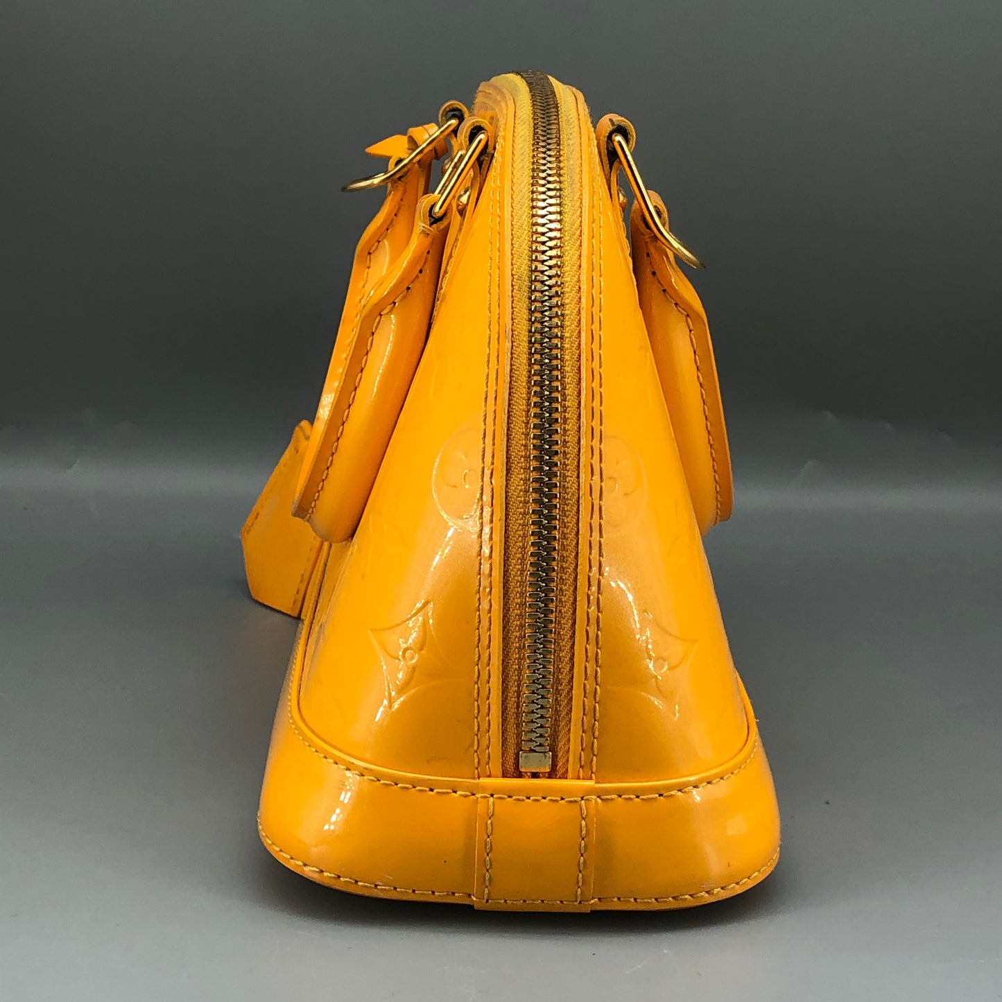 Louis Vuitton Yellow Vernis Monogram Alma Handbag Shoulder Bag