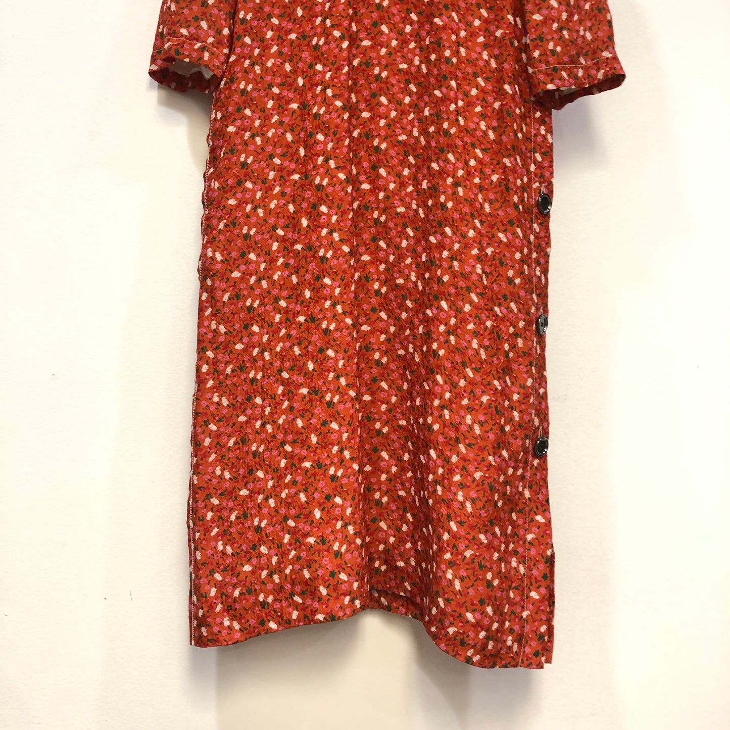 Marni Floral Print Crew Neck Short Sleeve Mini Dress Size 36 Red White Pink Green Multi-Colour