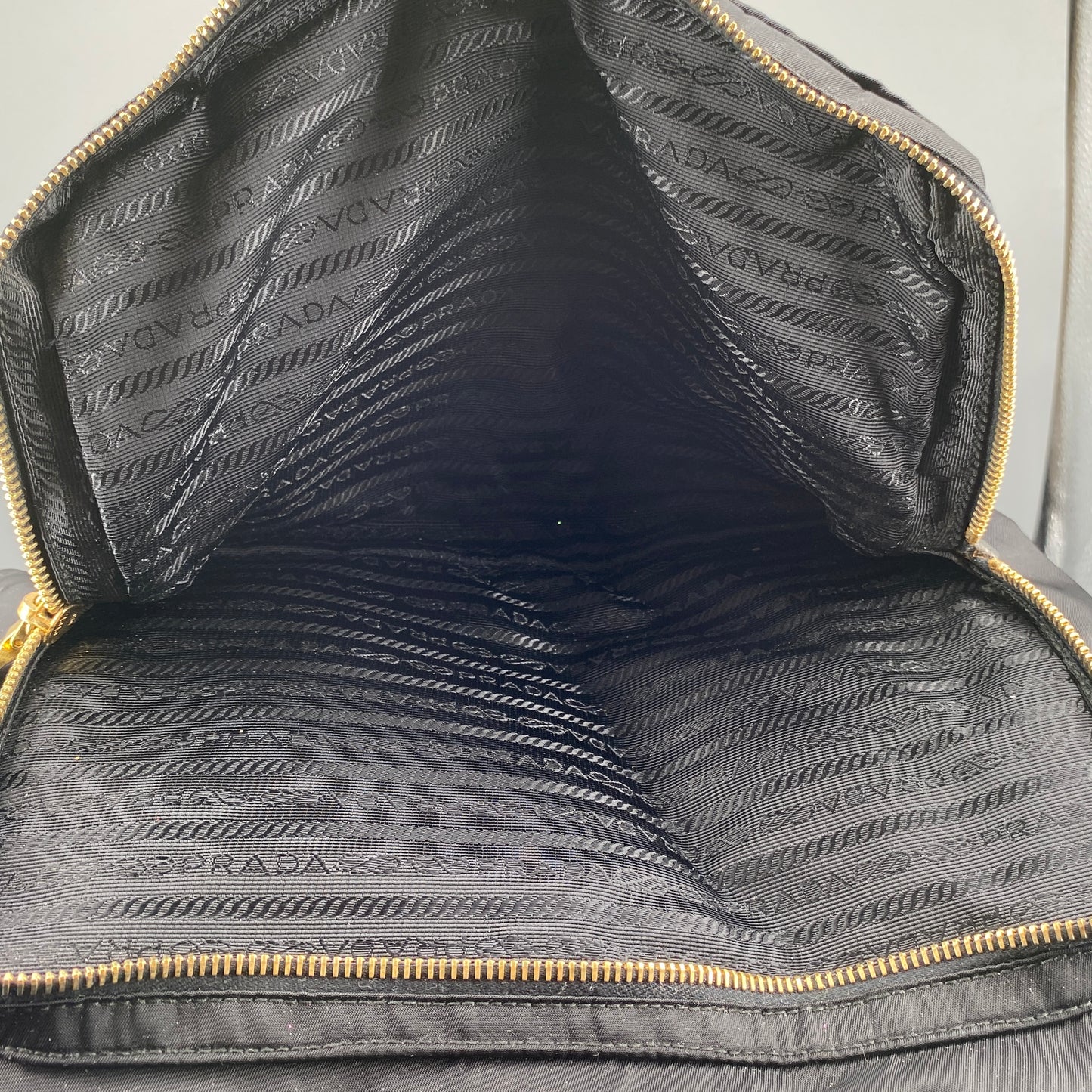 Prada Black Nylon Large Travel Tote Handbag