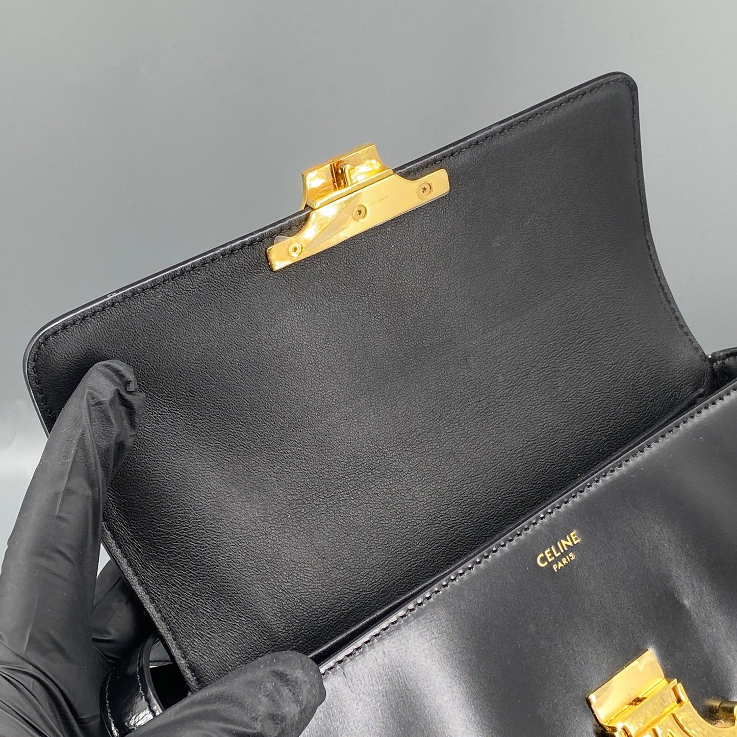 Celine Black Triomphe Shoulder Bag