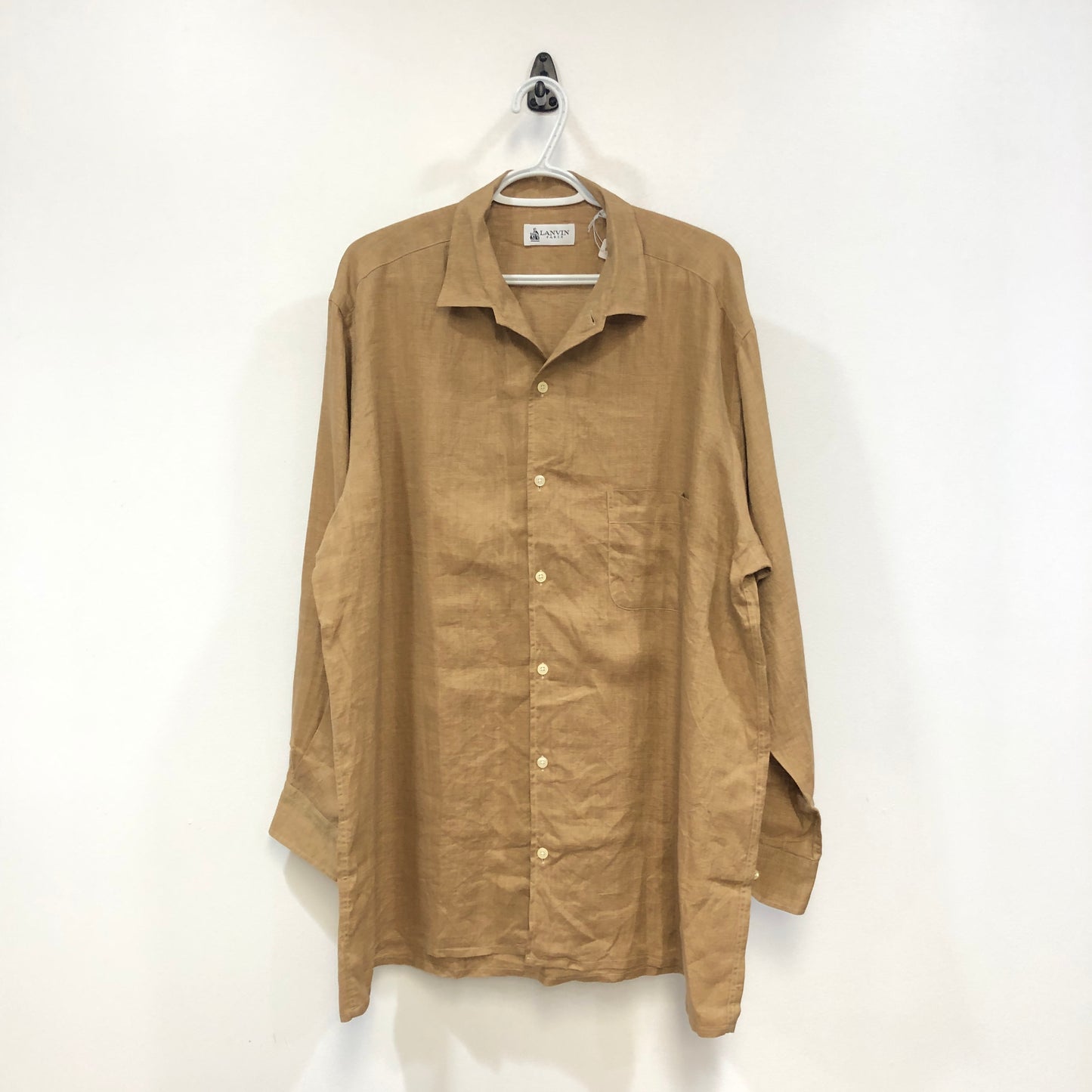 Lanvin Dark Goldenrod Linen Long Sleeve Shirt Size XL