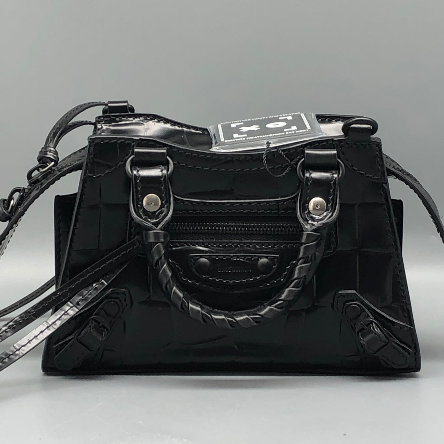 Balenciaga Neo Classic Mini Croc-Embossed Leather Bag